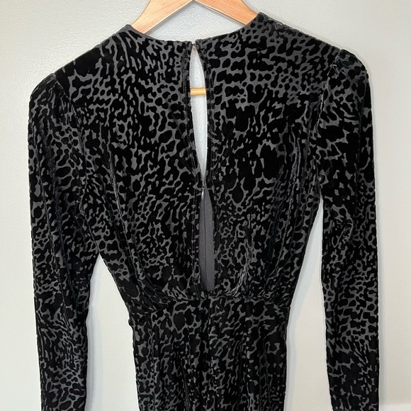 NWT ALLSAINTS Laney Devore Dress in Black - Velour Leopard - Picture 6 of 10